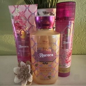 Disney Princess Aurora Body Care Set (3) Pc Pink and Gold